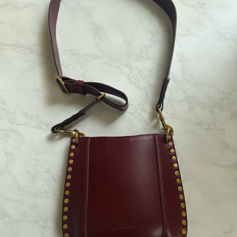 Isabel Marant Burgundy Crossbody Bag with Gold Accents - Picture 3 of 4